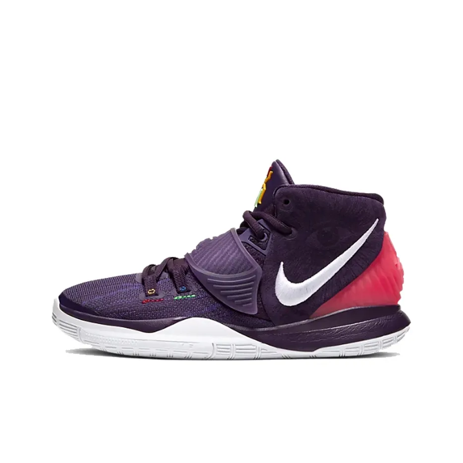 Nike Kyrie 6 Enlightenment Slip-resistant Shock Absorbers MID Топ Детские Баскетбольные кроссовки Фиолетовый
