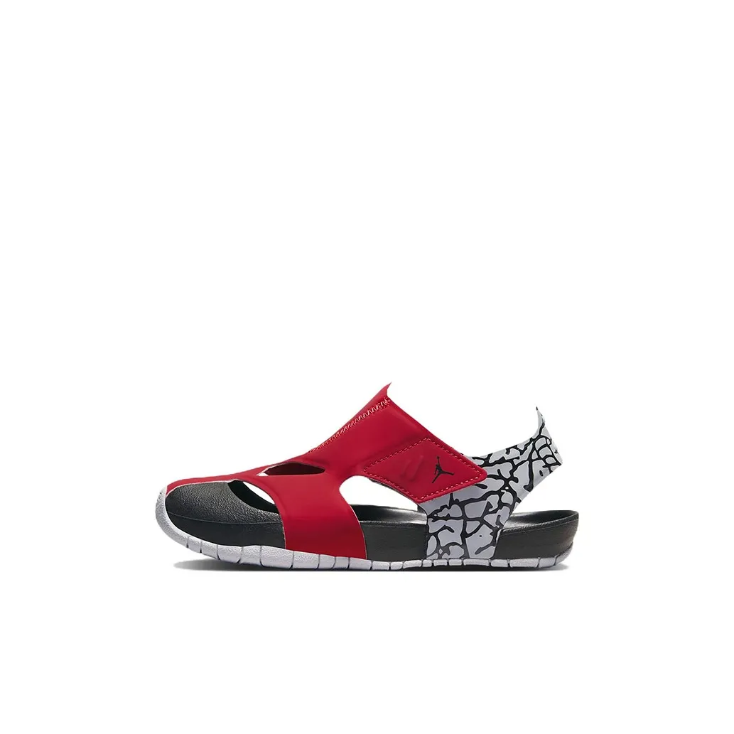 Джордан Flare Детские спортивные сандалии красный и черный для детей от 3 до 7 лет