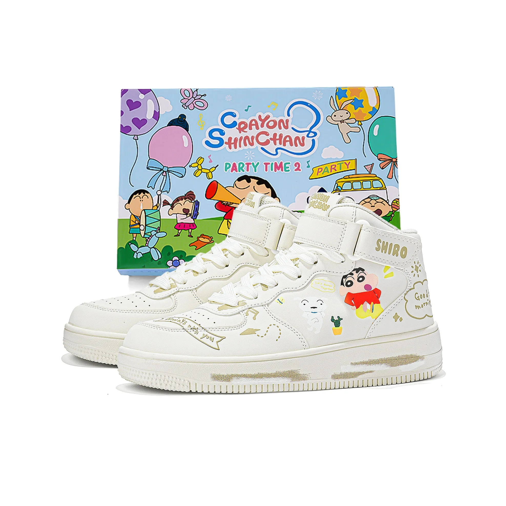 Crayon Shinchan High-Top Skateboard Shoes Unisex Gift Box Set