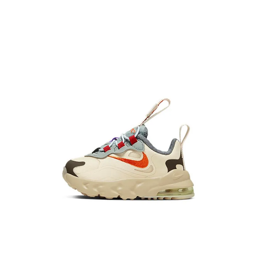 Travis Scott x Nike Air Max 270 Кактусовый Trails Кактусовый Амортизация Низкий Топ Беговые кроссовки Белый Для малышей и детей дошкольного возраста