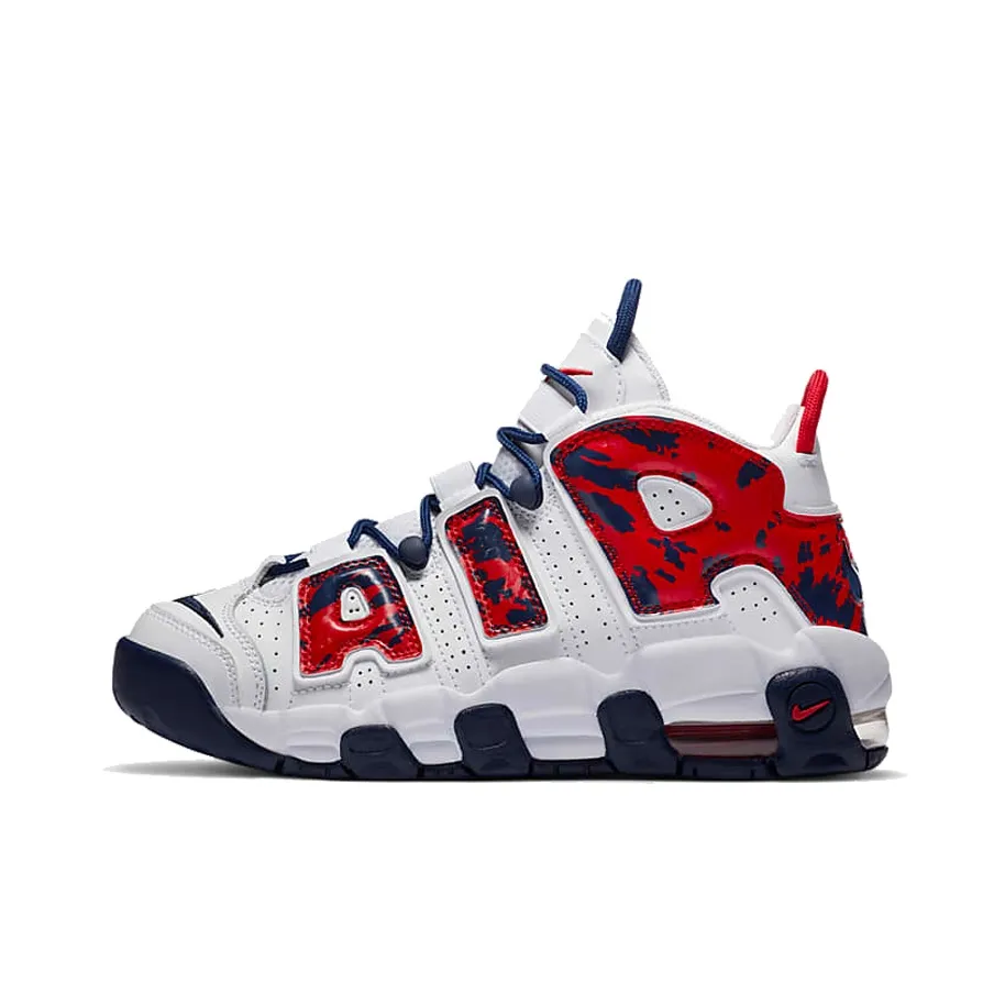 Nike Air More Uptempo White Blue Red Camo GS