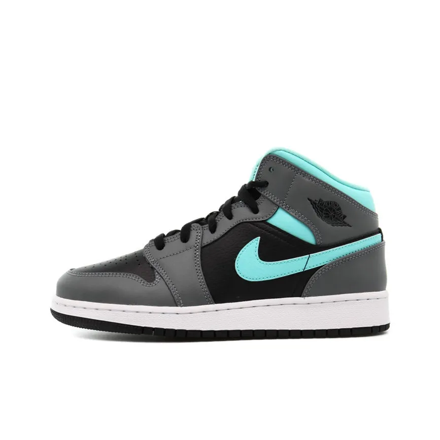 Jordan 1 Mid GS Grey Aqua