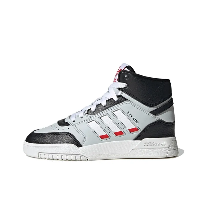 Adidas Originals Drop Step Abrasion Resistant High Top Kids' Skateboarding Shoes Gray Black