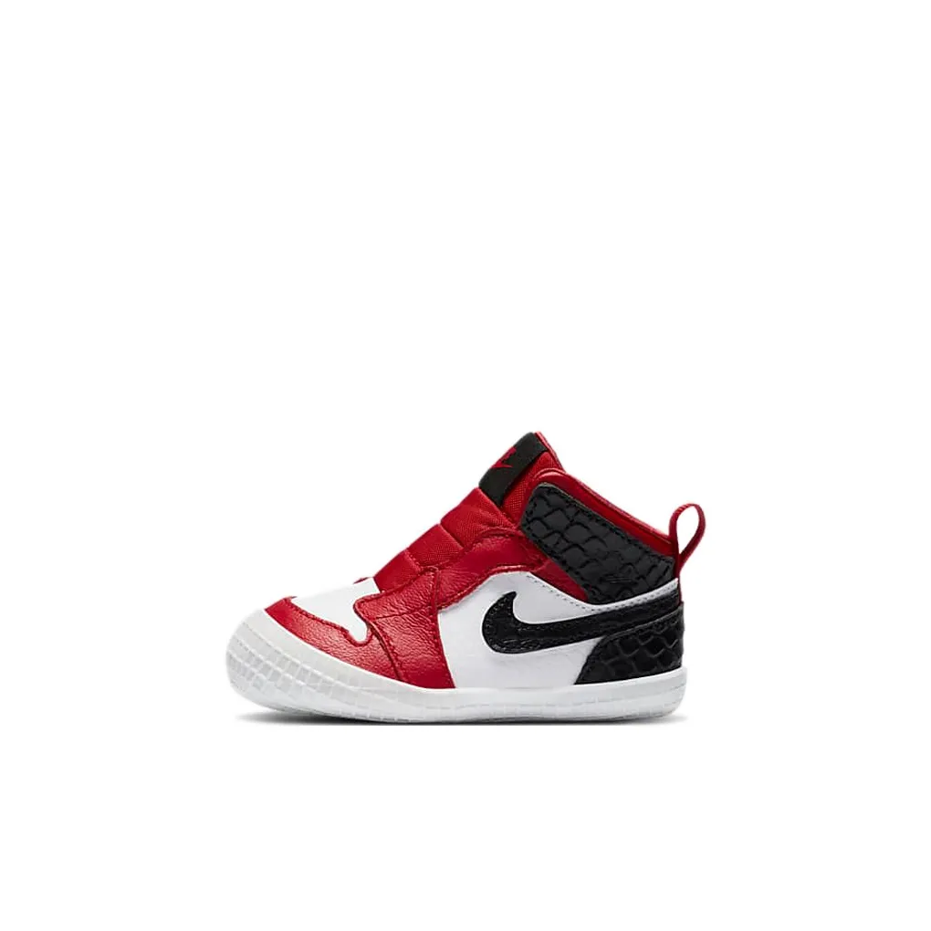 Jordan Air Jordan 1 Crib BOOTIE Амортизаторы Slip-resistant MID Топ Обувь для малышей Красный черный Infant Wa Toddler