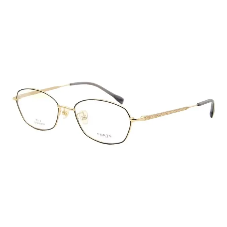 PORTS Титан Нерегулярная форма Оправы для очков Женские Черный золотой