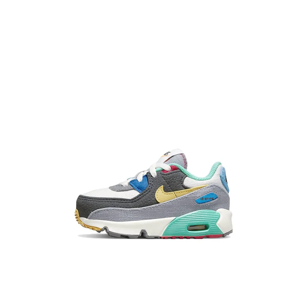 Nike Air Max 90 Low Top Toddler Shoes Gray Yellow Infant And Toddler