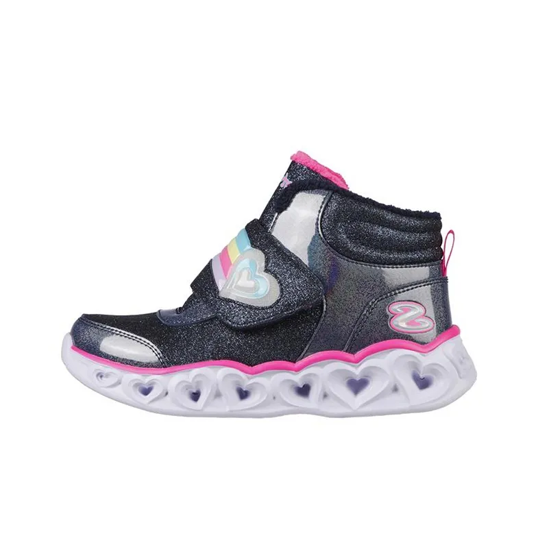Skechers Heart Lights Kids Lifestyle Shoes Black Teenagers