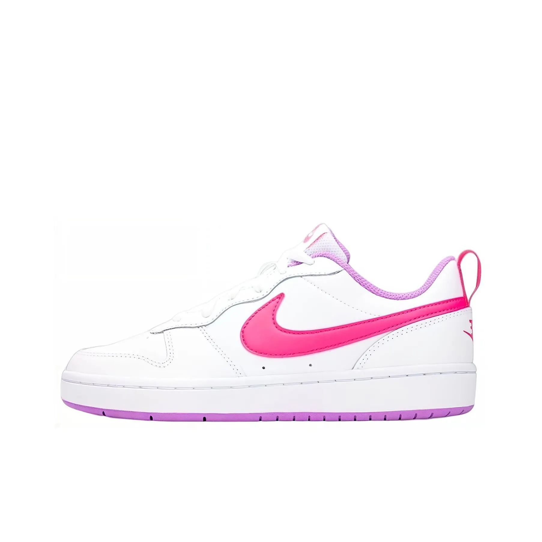 Nike Low 2 Slip-Resistant Cushioning Wear-Resistant Low-Top Kids' Skateboarding Shoes White Pink Purple Teenagers