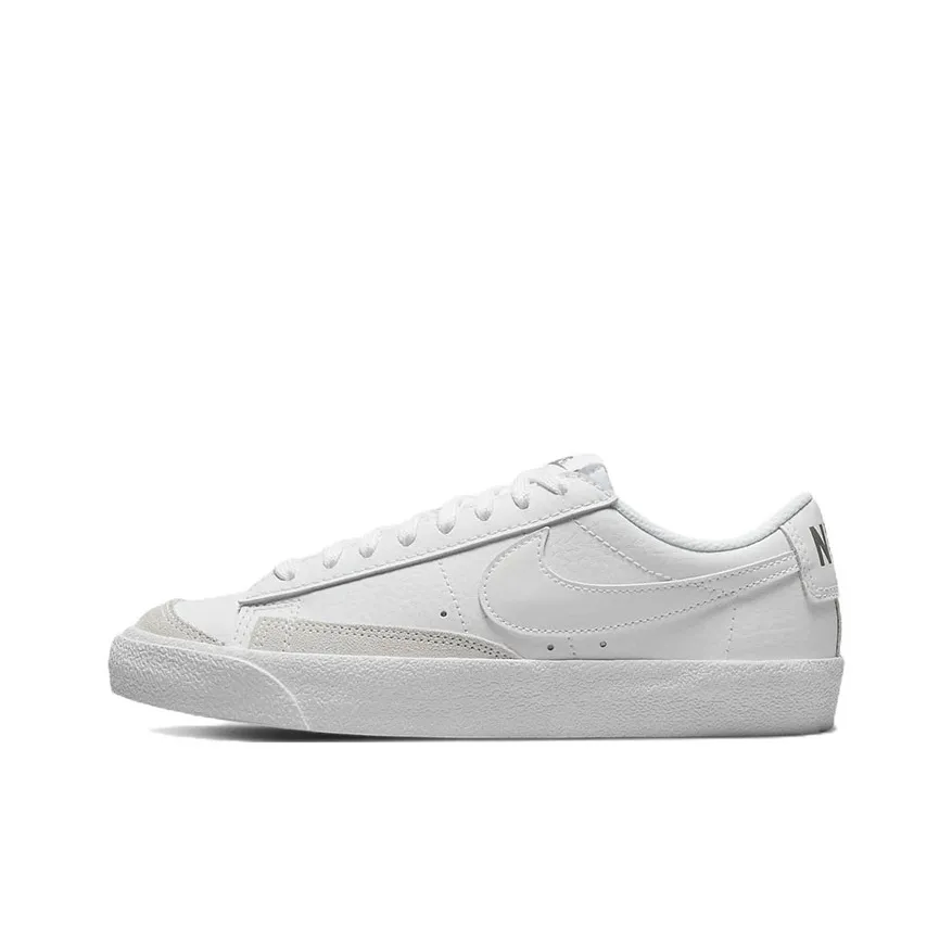 Nike Blazer Anti Slip Wear Resistant Low Top Kids' Skateboarding Shoes White