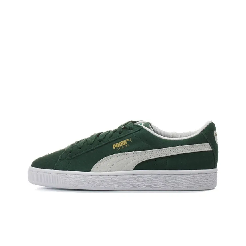 PUMA Suede Classic Lightweight Low Top Kids' Skateboarding Shoes Green Teenagers