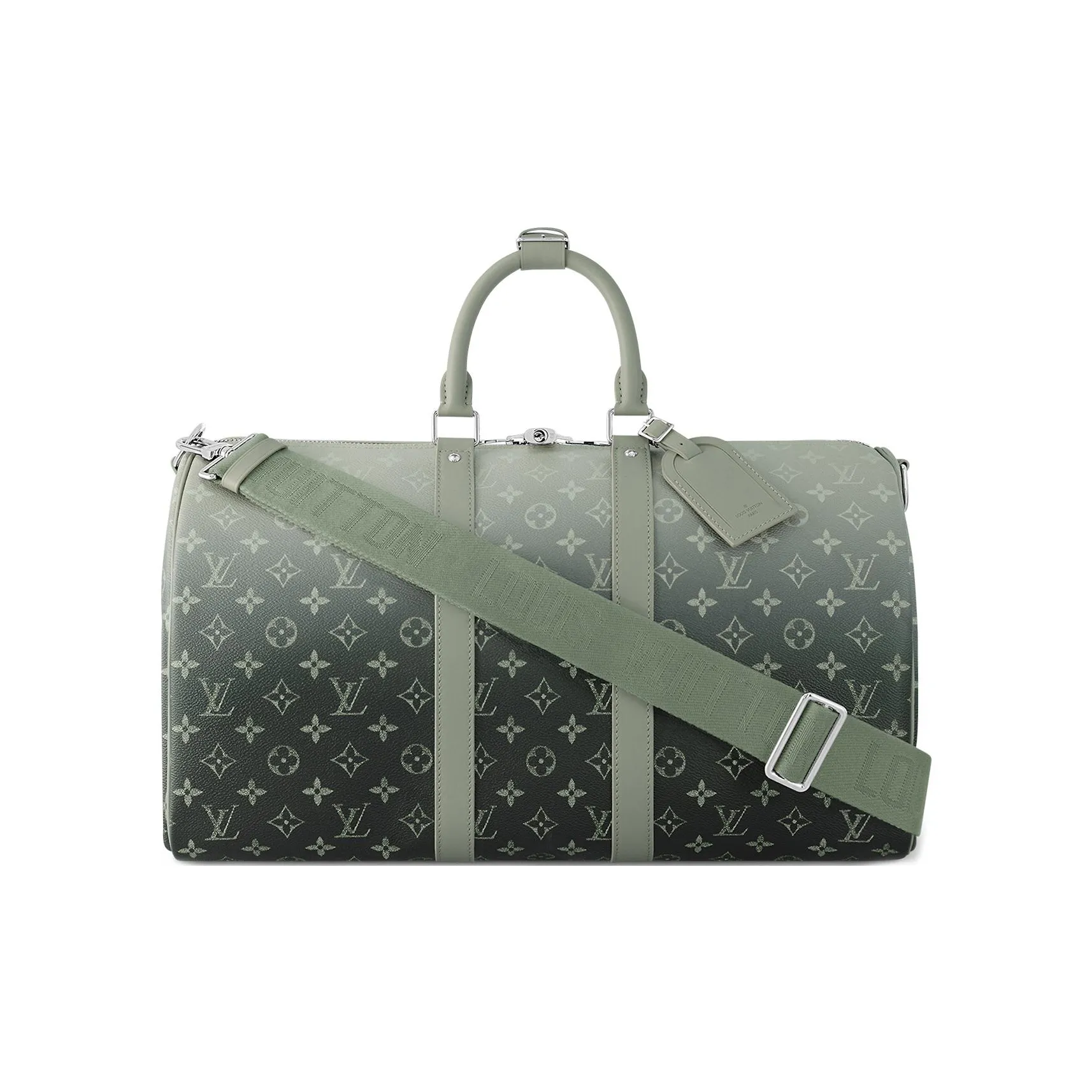 LOUIS VUITTON KeepallBandoulière Coated Canvas Handbag, Shoulder Bag, Crossbody Bag, Travel Bag Men's Gradient Green