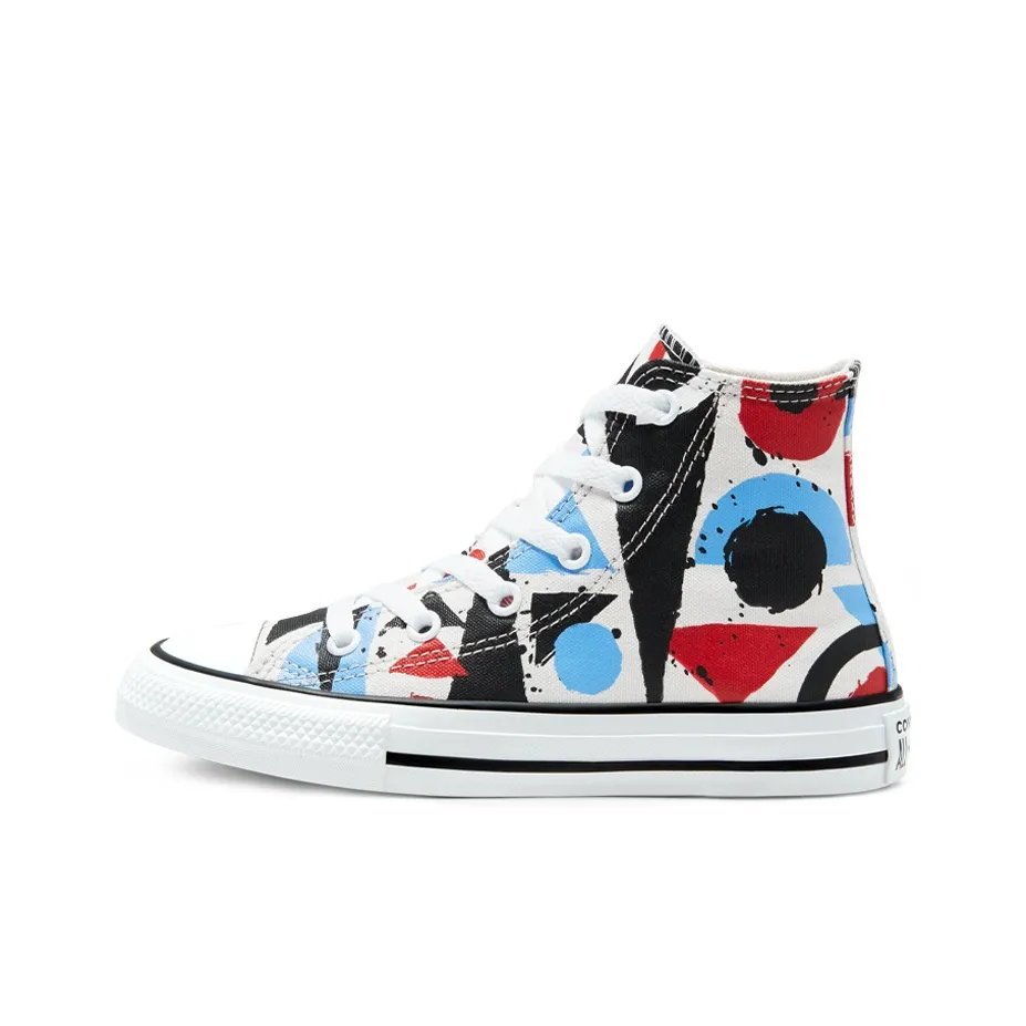 Converse Chuck Taylor All Star High Top Kids Canvas Shoes Red Blue Graffiti Teenagers