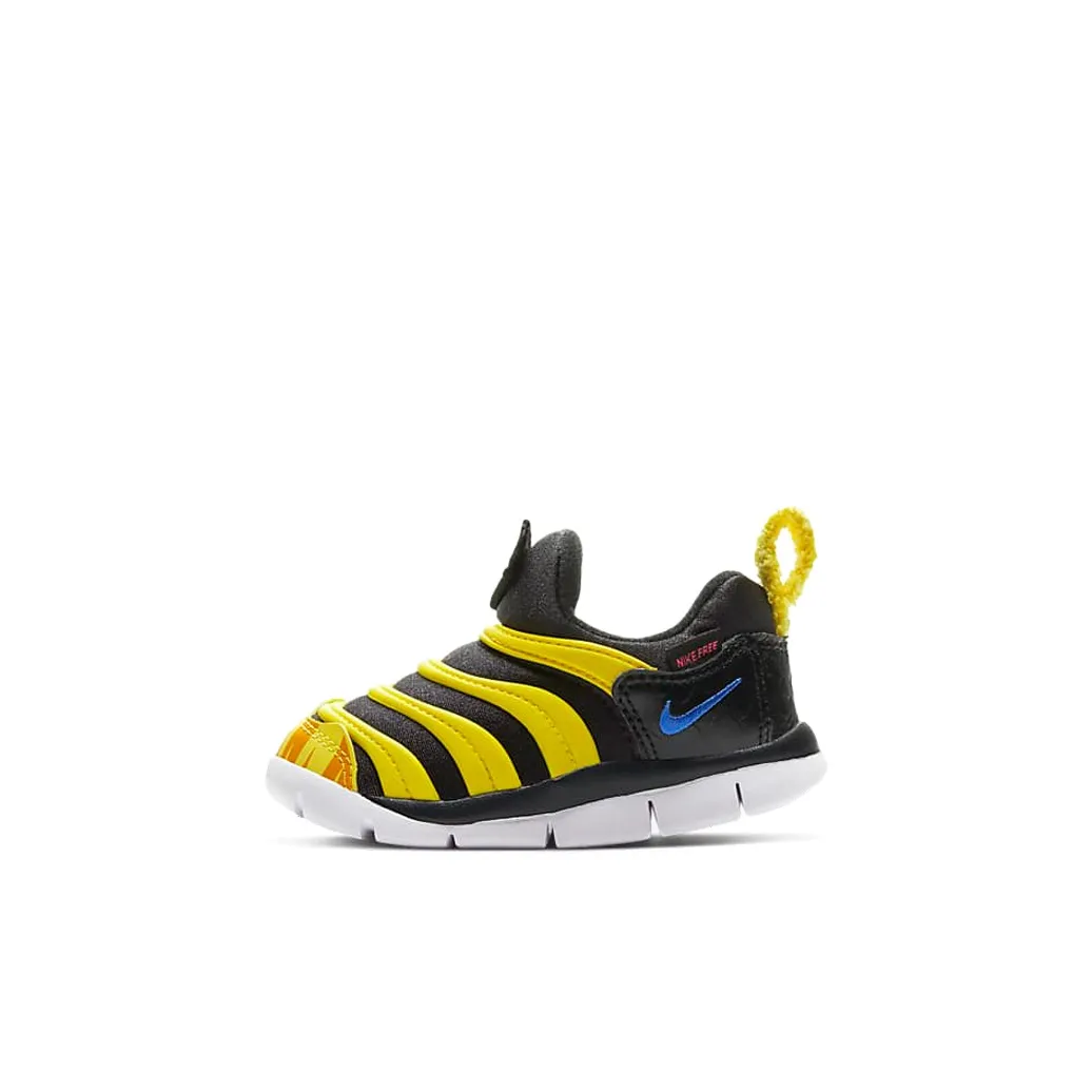 Nike Dynamo Free Mic QS Low Топ Спортивная повседневная обувь Черный Желтый Для малышей и детей дошкольного возраста