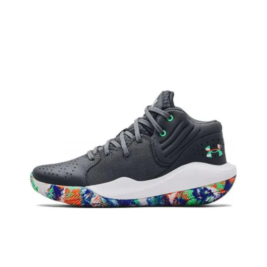 Under Armour Jet '21 Low-Top Children's Basketball Shoes Gray Teenagers