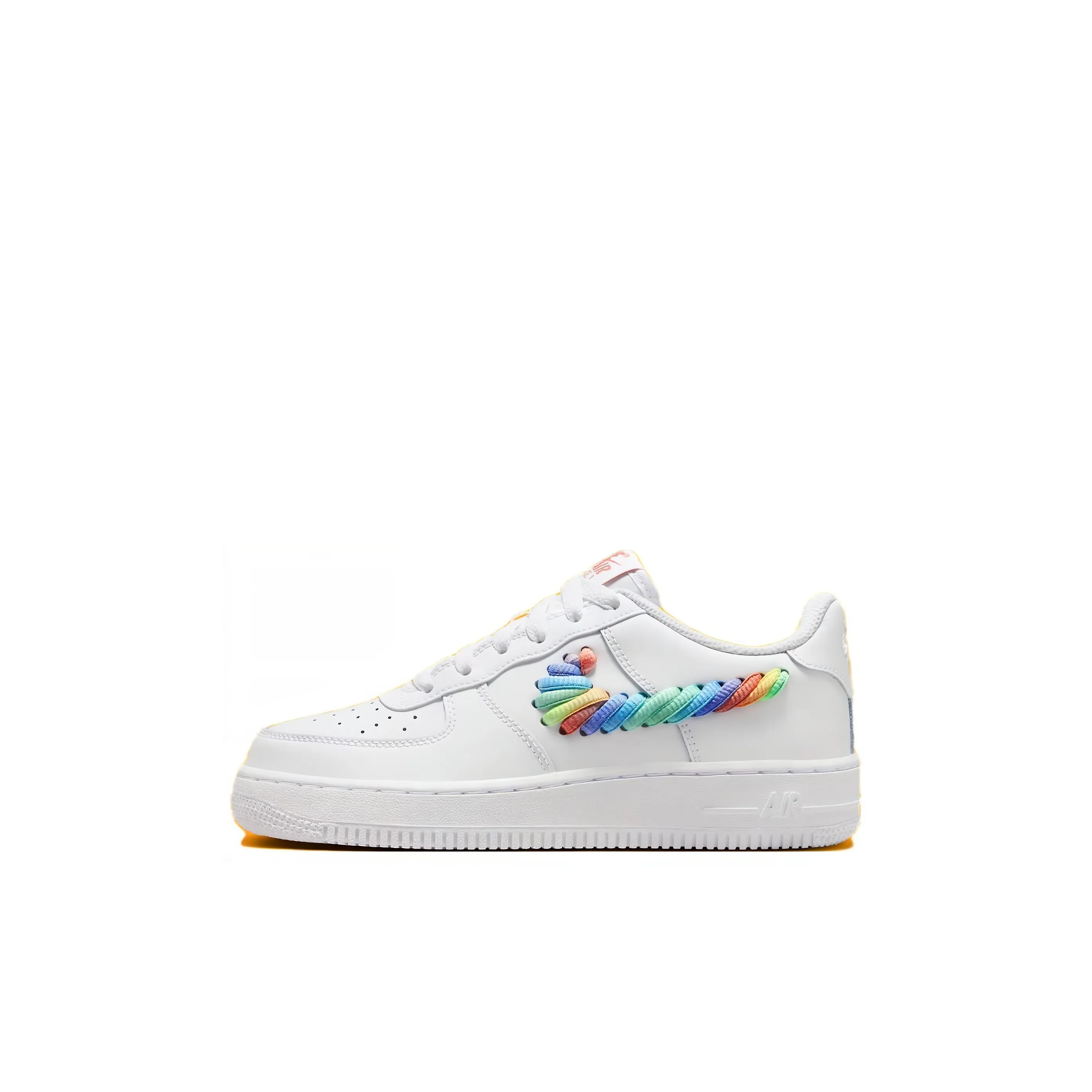 Nike Air Force 1 Детские Скейтбординги Низкий Топ Белый Многоцветный Унисекс