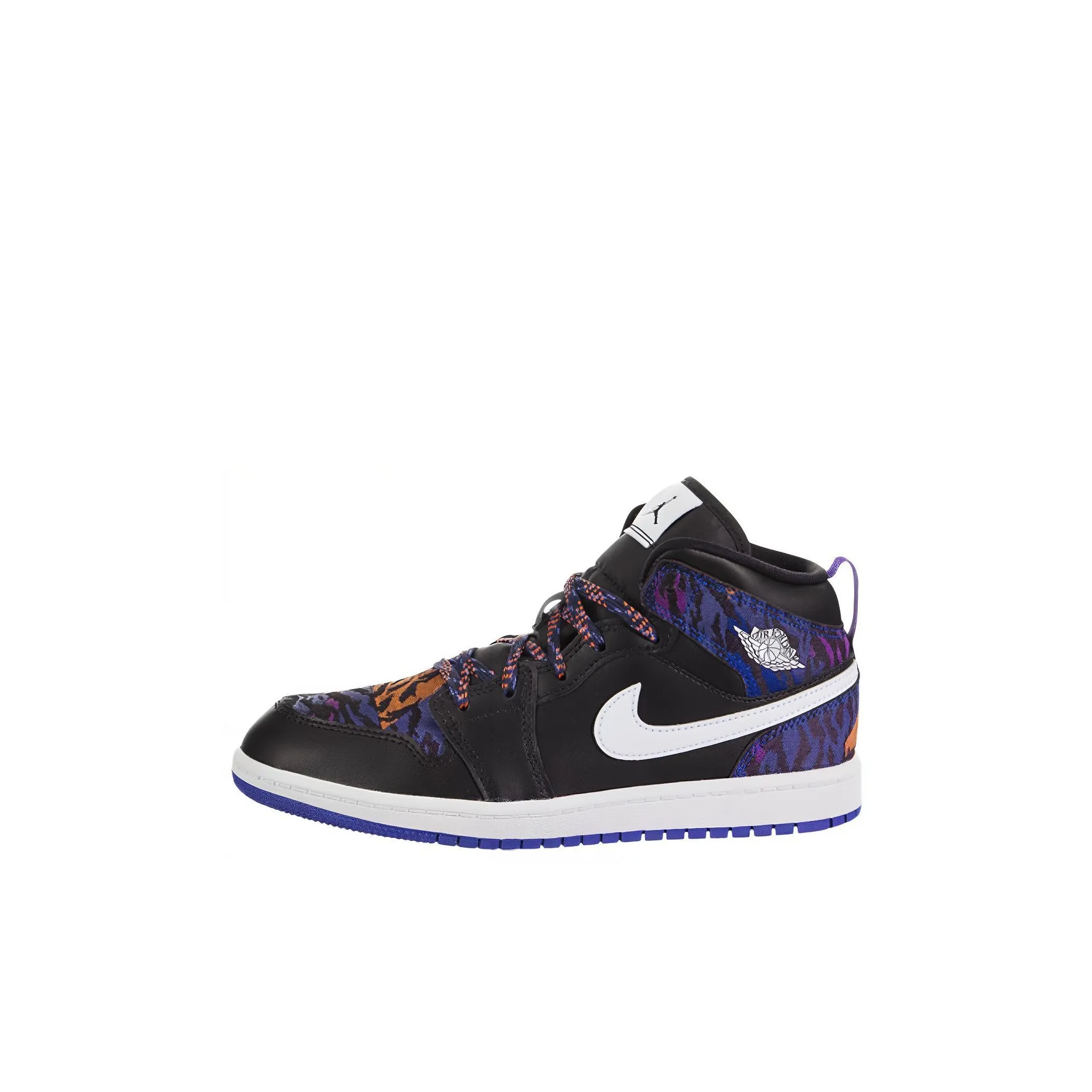 Jordan Air Jordan 1 MID Топ Детские баскетбольные кроссовки Черный Синий Для детей 3-7 лет