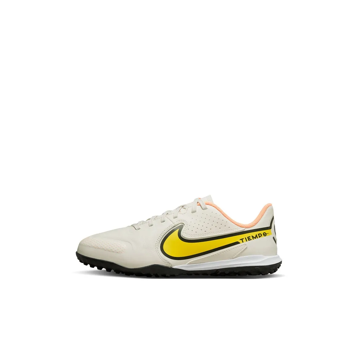 Nike Tiempo Legend 9 ACADEMY TF Нижняя юбка Устойчивая к истиранию Низкий Топ Детские футбольные бутсы Серо-желтый Детский