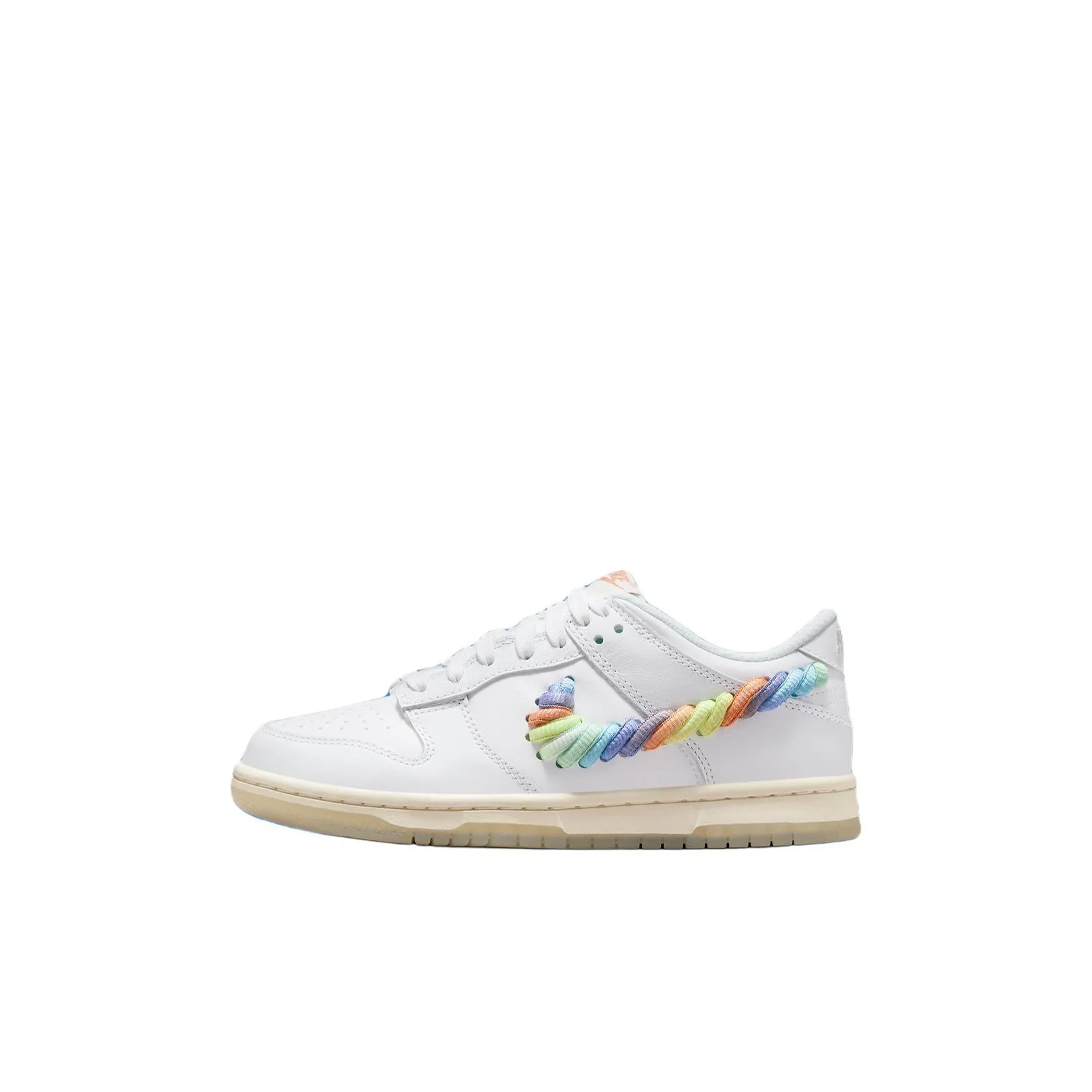 Nike Dunk Амортизация Низкий Топ Детский Скейтбординг Бежевый Фиолетовый Оранжевый Детский