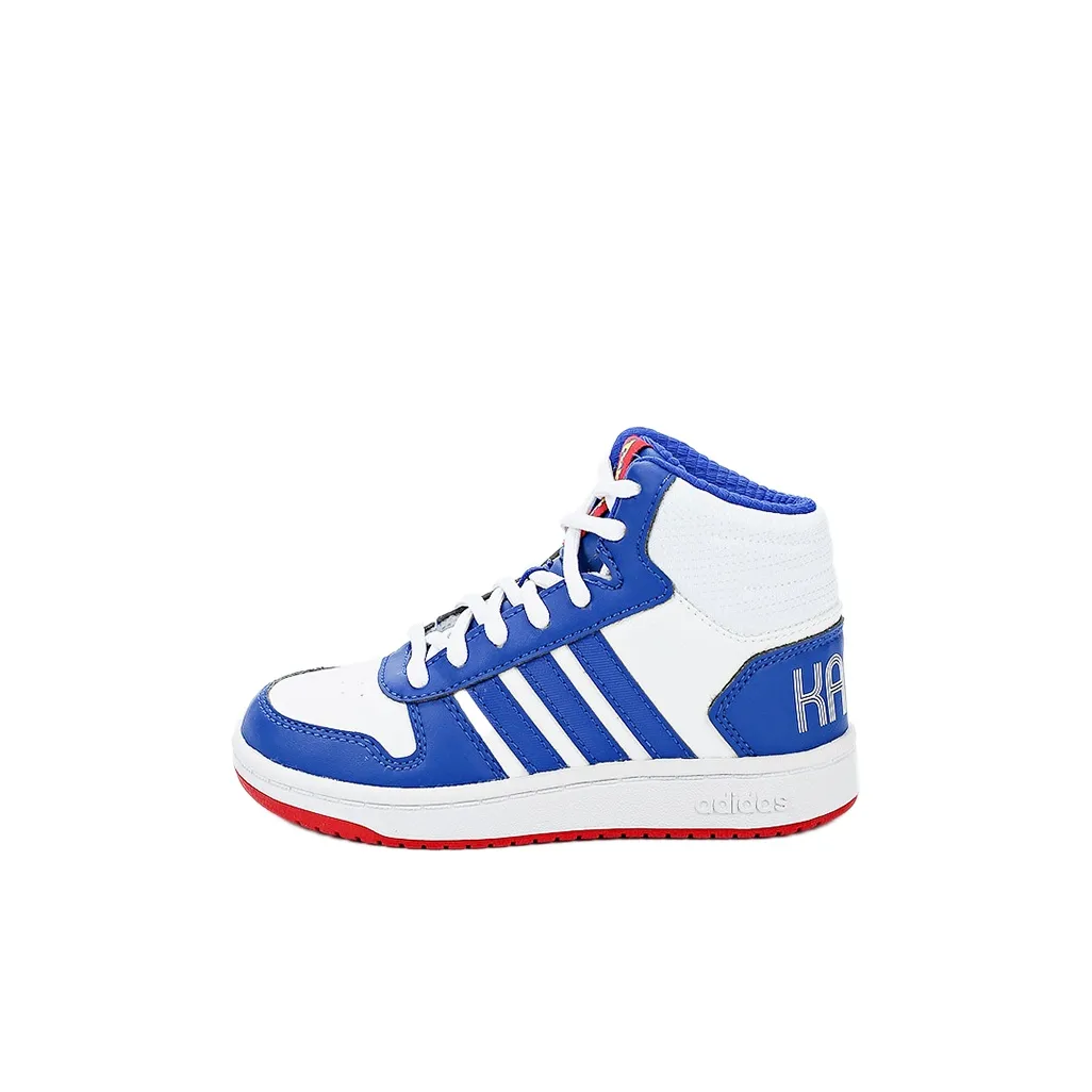 Pokémon x Adidas Neo Hoops 2,0 MID Устойчивые к истиранию MID Скейтборд Кроссовки Белый Синий Желтый Детский