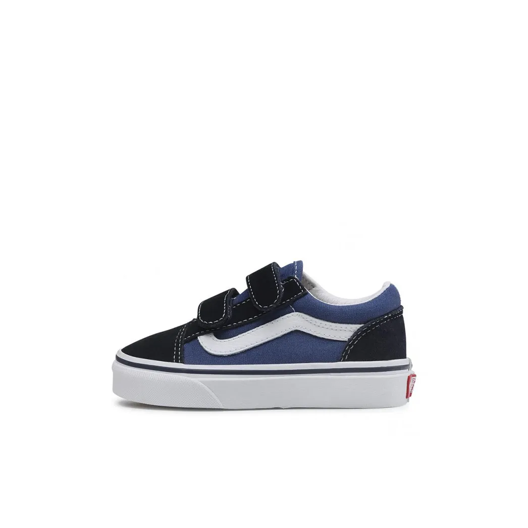 VANS Velcro Устойчивый к истиранию Низкий Топ Детские Скейтбординги Черный Синий для детей 3-7 лет