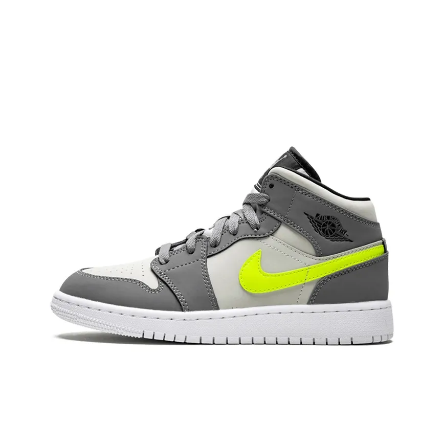 Jordan 1 Mid GS Gun Smoke Volt