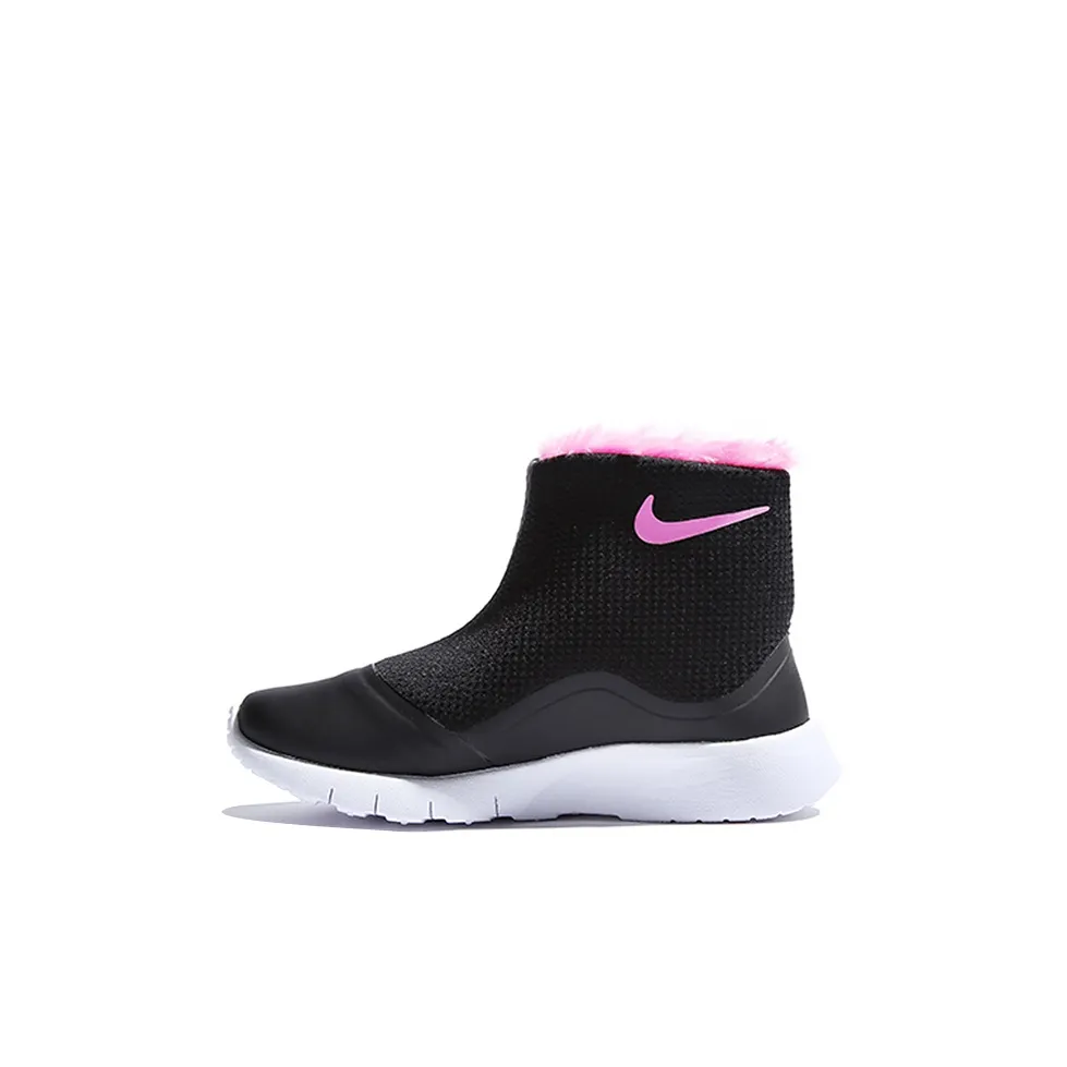 Nike Tanjun High Abrasion Resistant Теплоизоляционный Low Cut Детские ботинки Черно-розовый для детей 3-7 лет
