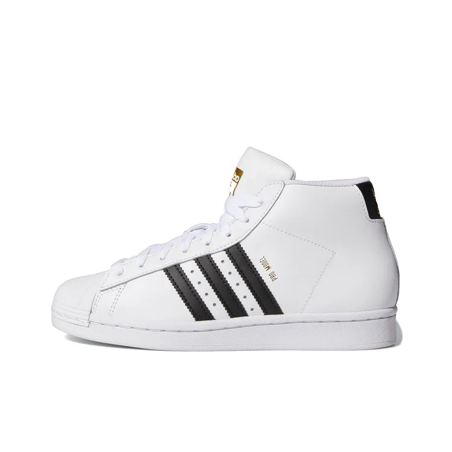 Adidas Originals Pro Model J Slip-resistant MID Топ Детские Скейтбординги Белый Черный Подростки