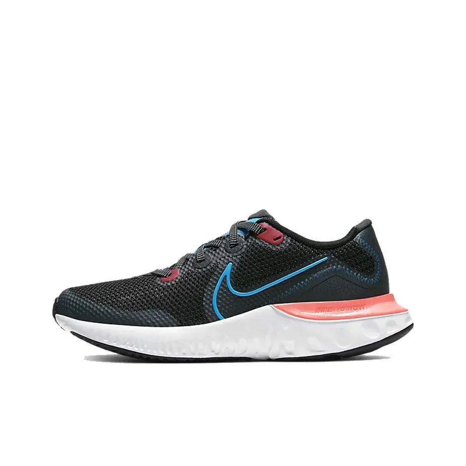 Nike Renew Run Low Топ Детские беговые кроссовки Черный Синий Подростки