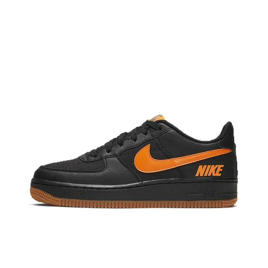 Nike Air FORCE 1 LV8 5 Low Топ Детские Скейтбординги Черный Оранжевый Подростки