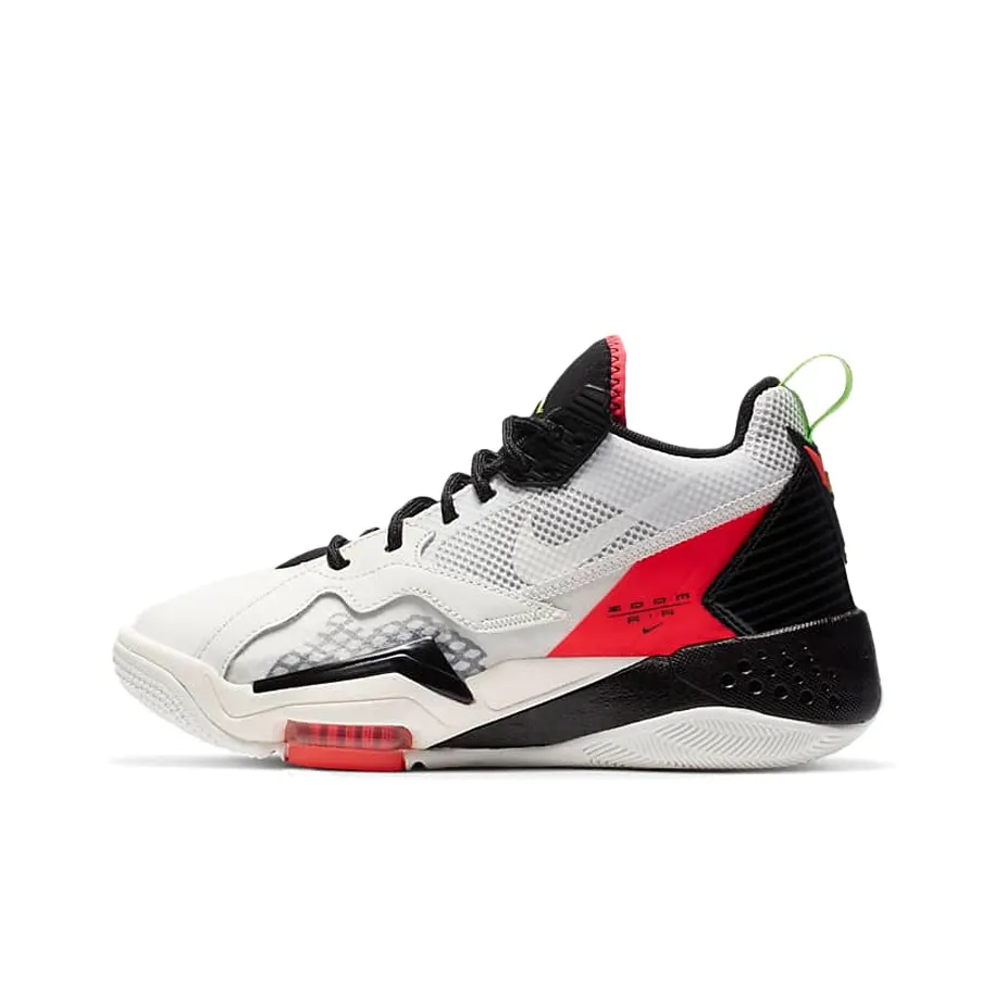 Jordan Zoom 92 Амортизация MID Топ Детские Баскетбольные Кроссовки Белый Красный