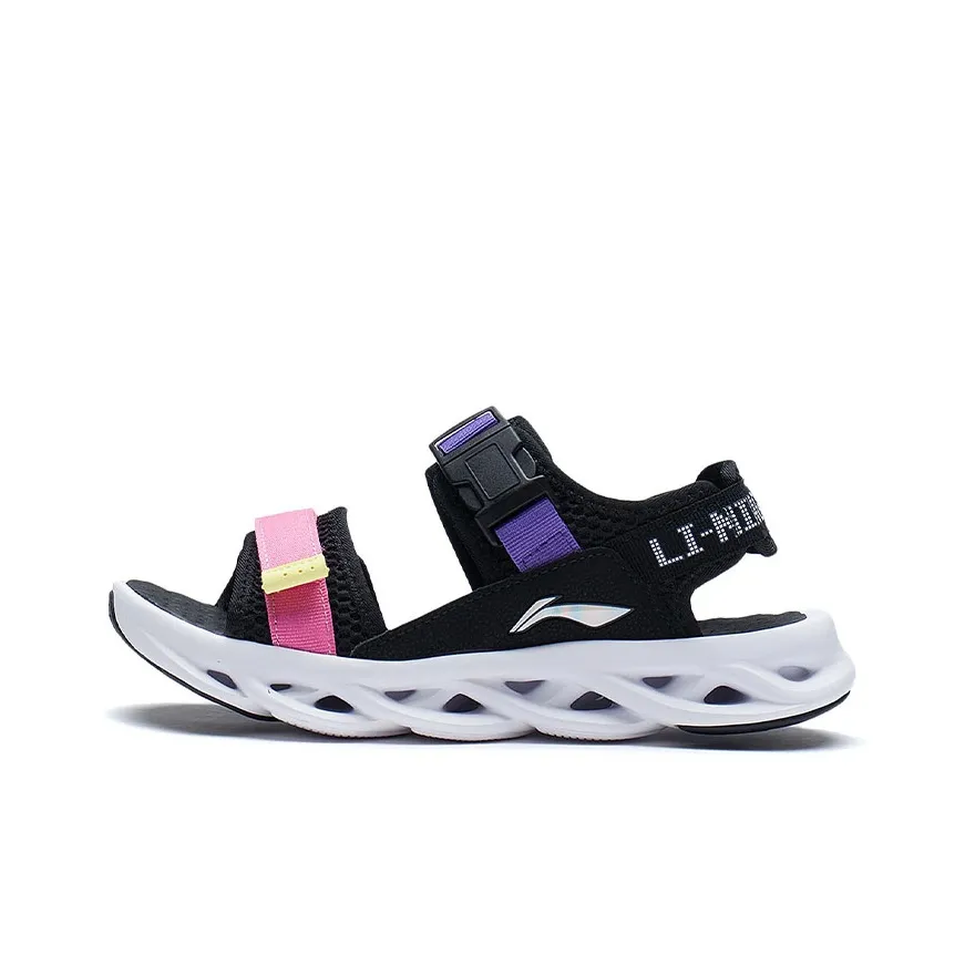 LINING YOUNG Sports Life Collection Детские Сандалии Черные Розовые Подростки