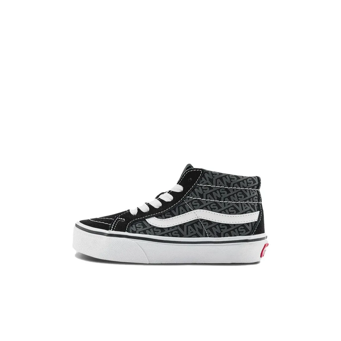 VANS SK8 Амортизация Износостойкий MID Топ Детские Скейтбординги Черный Серый для детей 3-7 лет