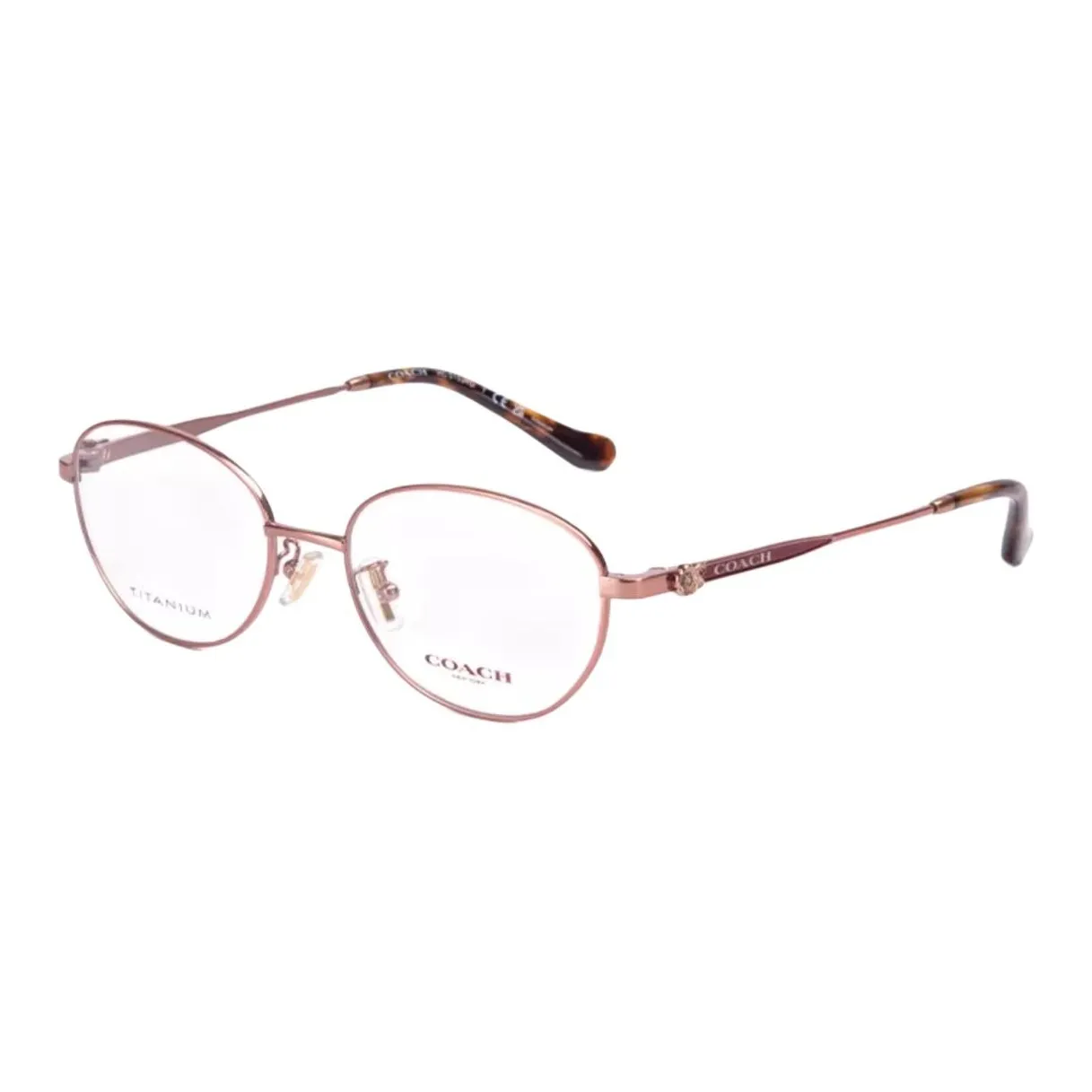 COACH Сплав Овал Оправы для очков Унисекс Розовое золото