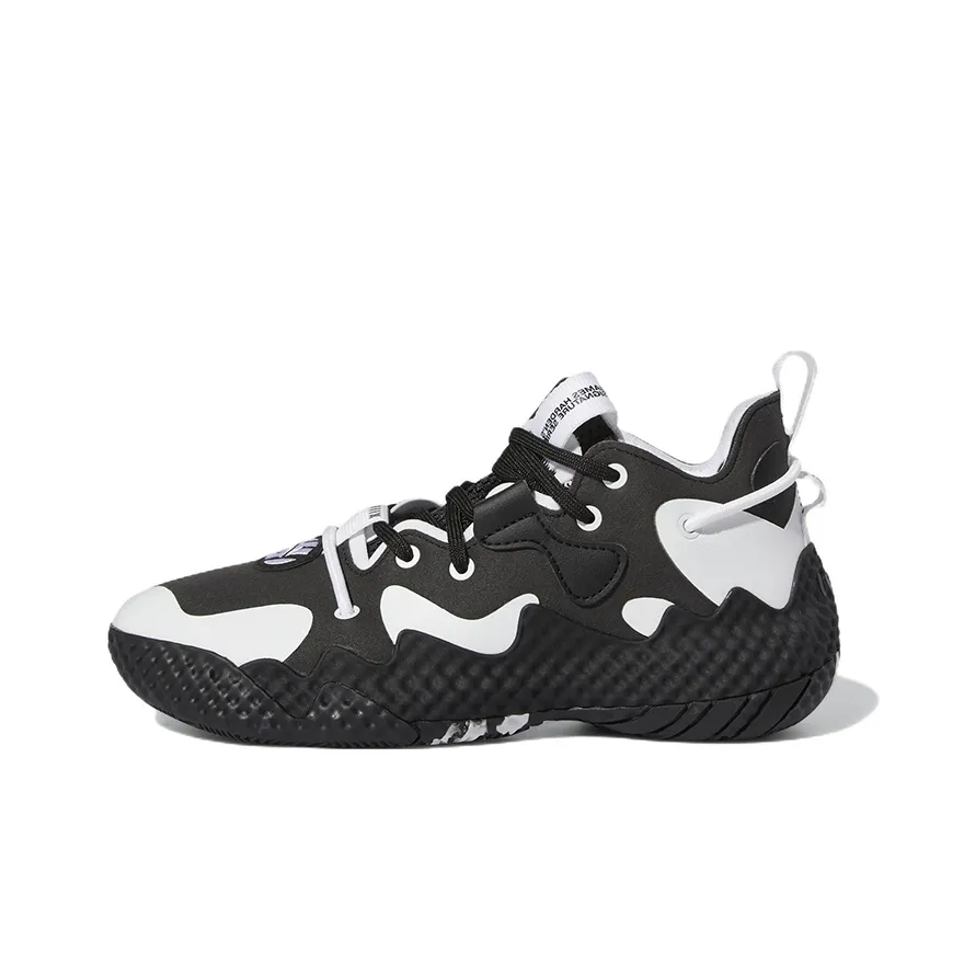 Adidas Harden Vol.6 Abrasion Resistant Low Top Performance Basketball Shoes Black White