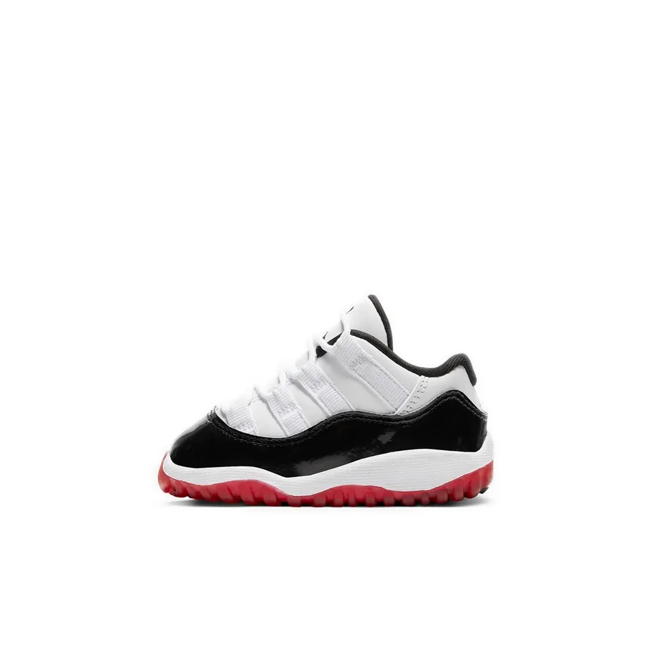 Jordan Air Jordan 11 Ретро Low 'Concord Темно-красный цвет' Устойчивый к истиранию Низкий Топ Повседневный Черный Красный Для малышей и детей дошкольного возраста