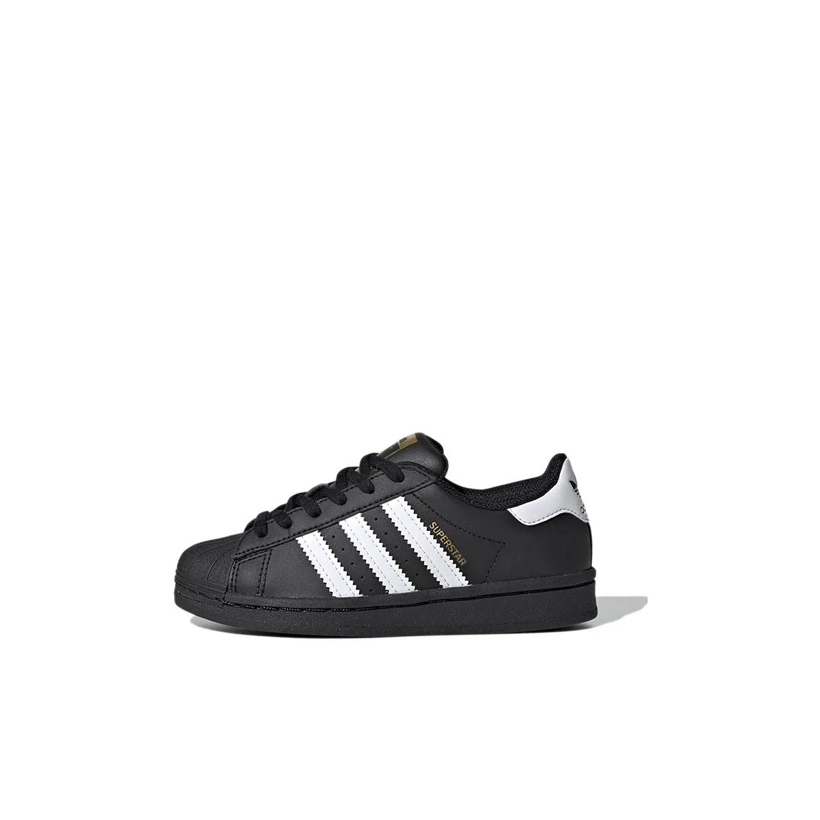 Adidas Originals SUPERSTAR Устойчивый к истиранию Низкий Топ Детские Скейтбординги Черный для детей 3-7 лет