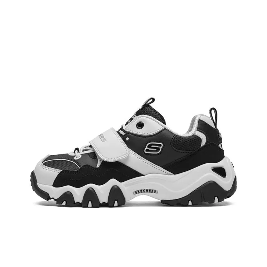Skechers Kids Slip Resistant Shock Absorbers With Abrasion Resistant Properties Low Top Casual Shoes White Black