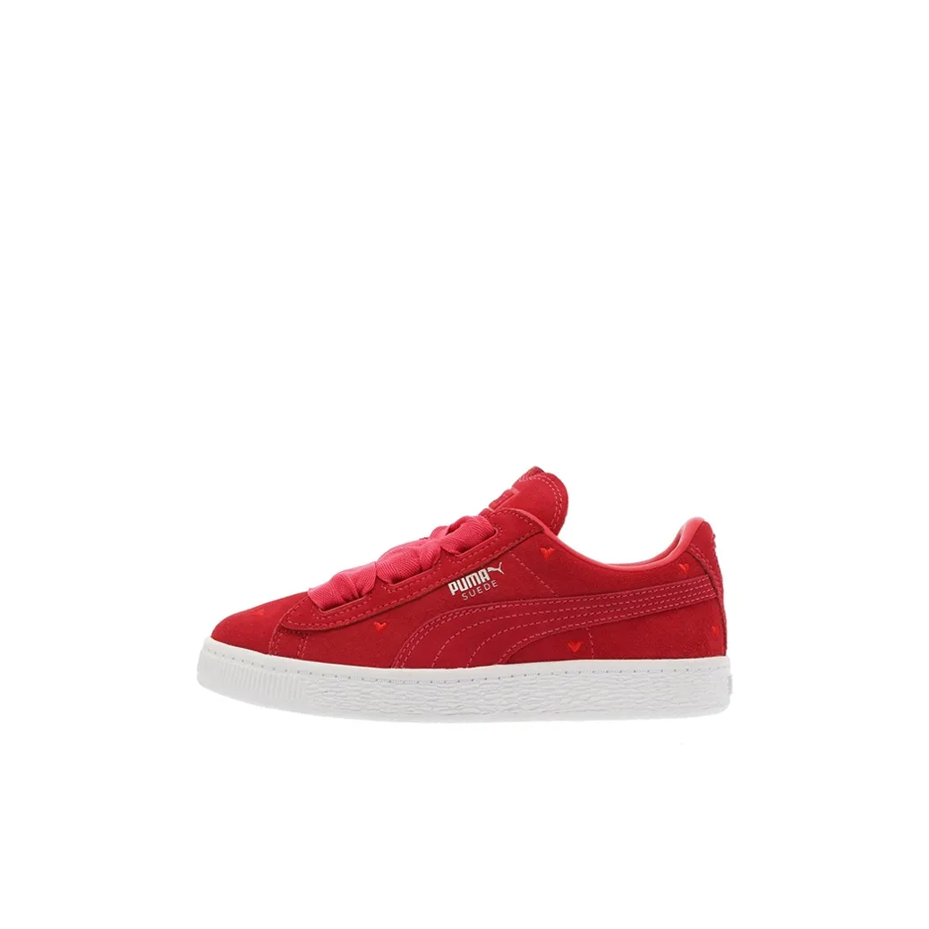 PUMA Suede Series Сердце Ps Low Топ Детские Скейтбординги Красный Children Возраст 3-7 лет