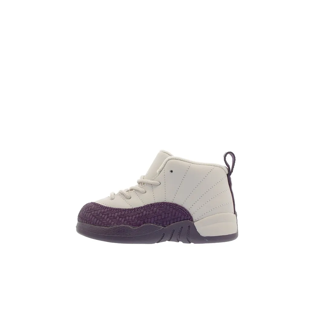 Jordan Air Джордан 12 MID Топ Обувь для малышей Белый фиолетовый Infant And Toddler