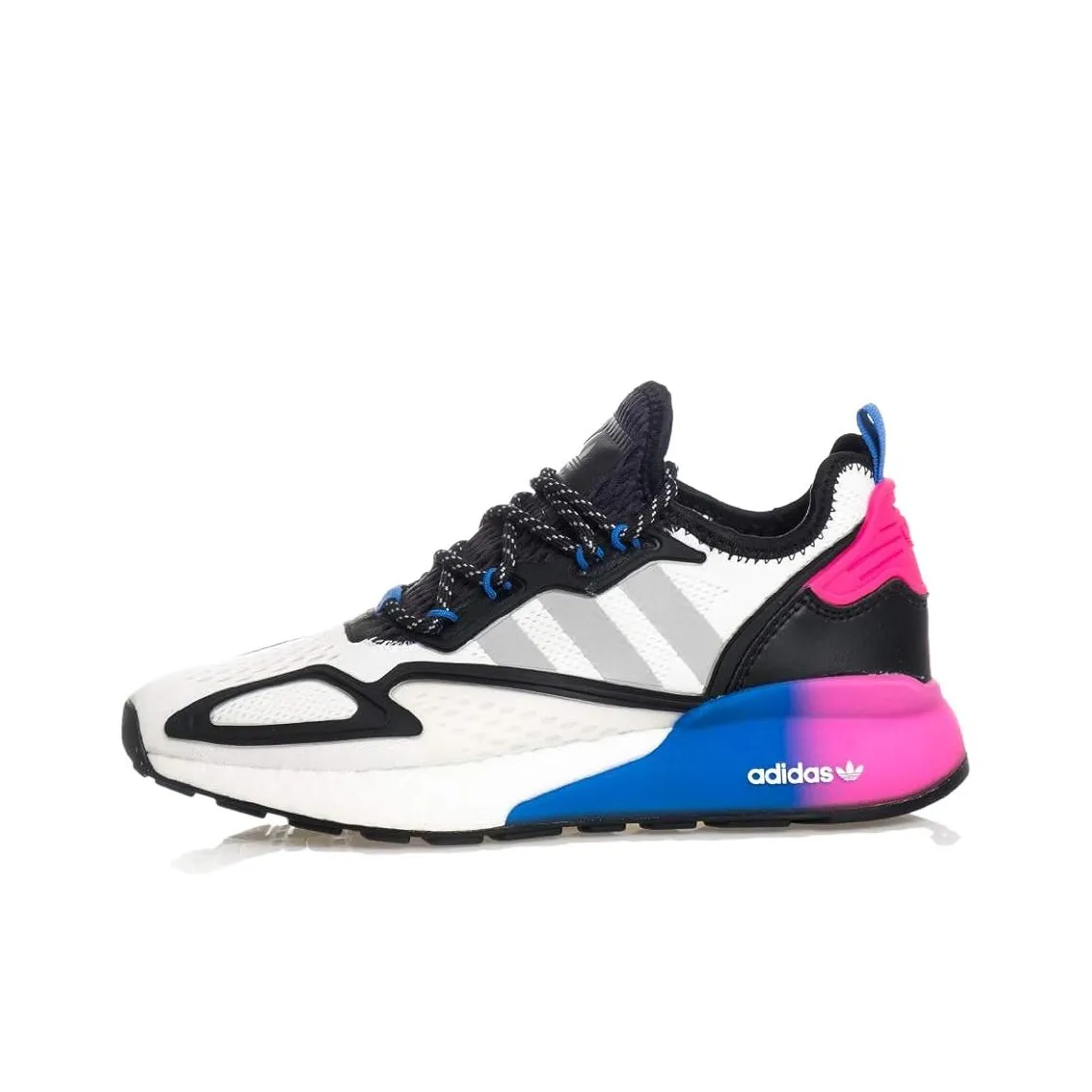 Adidas Originals ZX 2K Boost J Slip-Resistant Sports Casual Shoes Black Pink Blue Teenagers