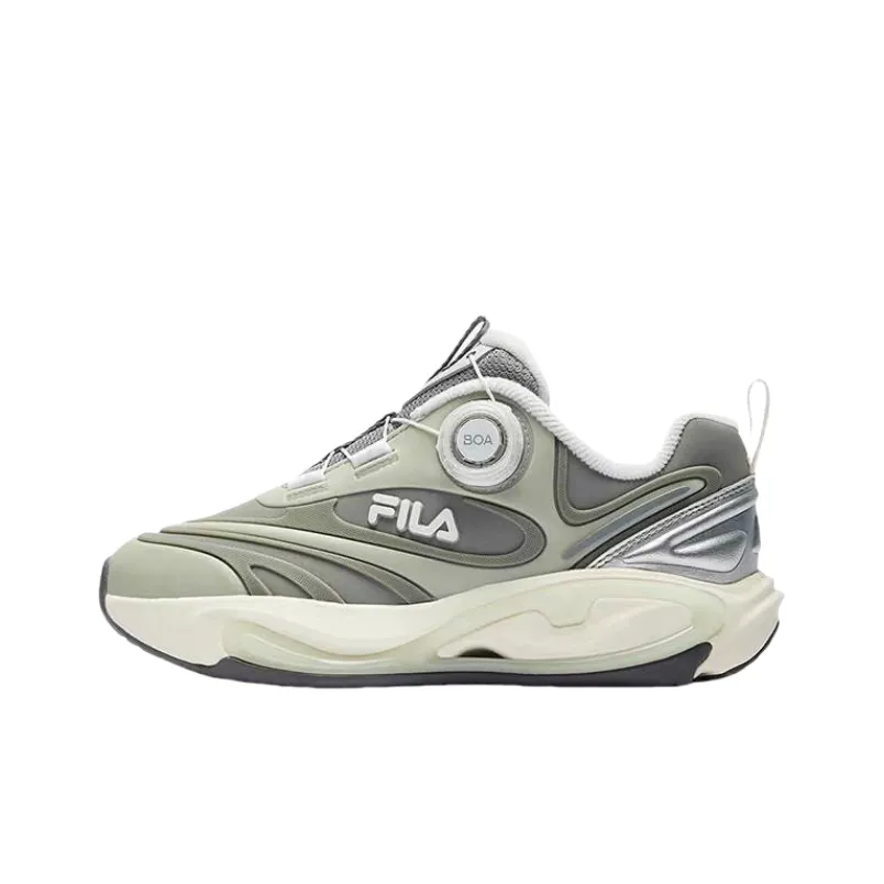 FILA KIDS BOA Slip-Resistant Rebound Low Top Детская беговая обувь Серый Зеленый Подростки