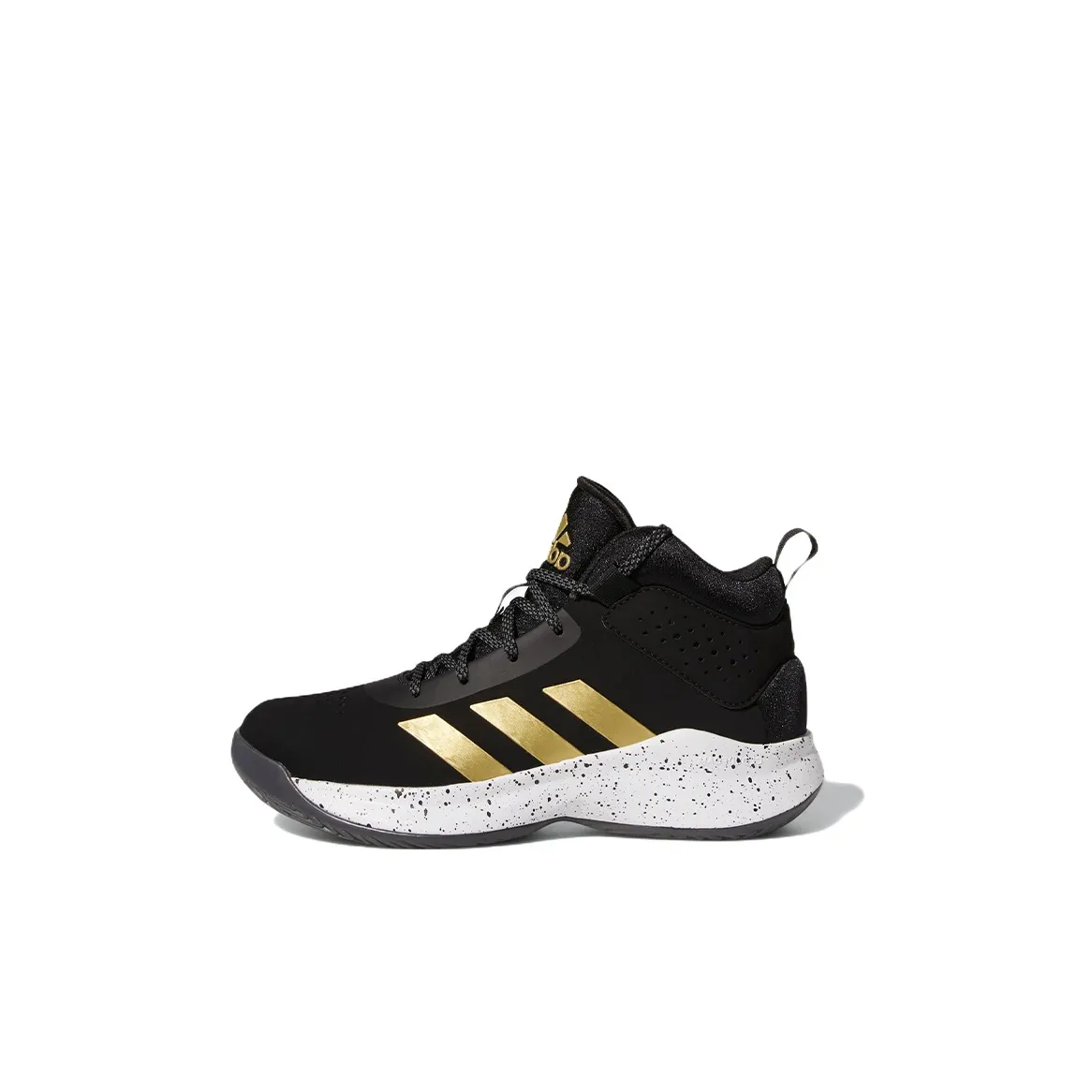 Adidas Cross Em Up 5 Противоскользящий Устойчивый к истиранию MID Топ Детские Баскетбольные кроссовки Черный Золотой Детский