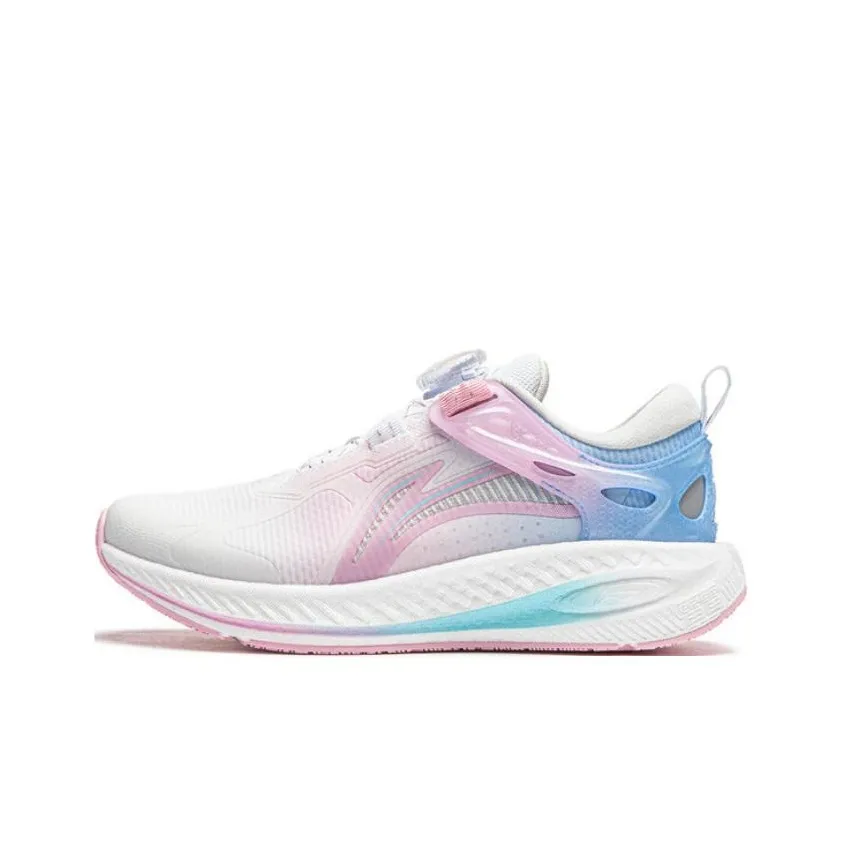 LINING YOUNG Great White Shark 2,0 Устойчивый к истиранию Дышащий Низкий Топ Детские Беговые Кроссовки Белый Розовый