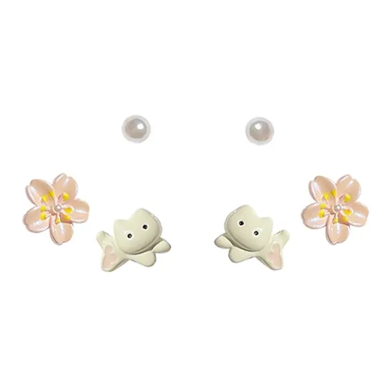 MUYAN Сплав Вишневый цветок Кошка Трехкомпонентный комплект Женские