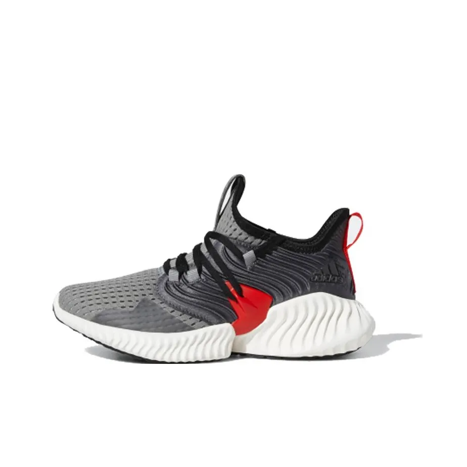 Adidas Alphabounce Instinct CC J Low Топ Детские беговые кроссовки Серый Красный Подростки