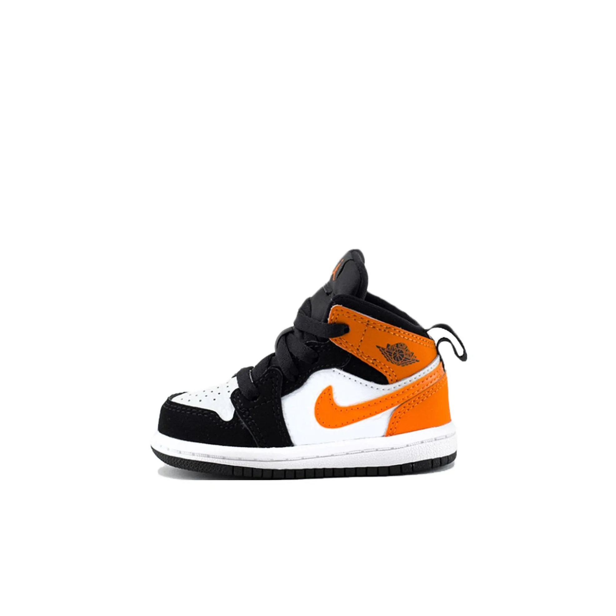 Jordan Air Jordan 1 Нижняя юбка Резистентная MID Топ Обувь для малышей Черный и оранжевый Infant And Toddler