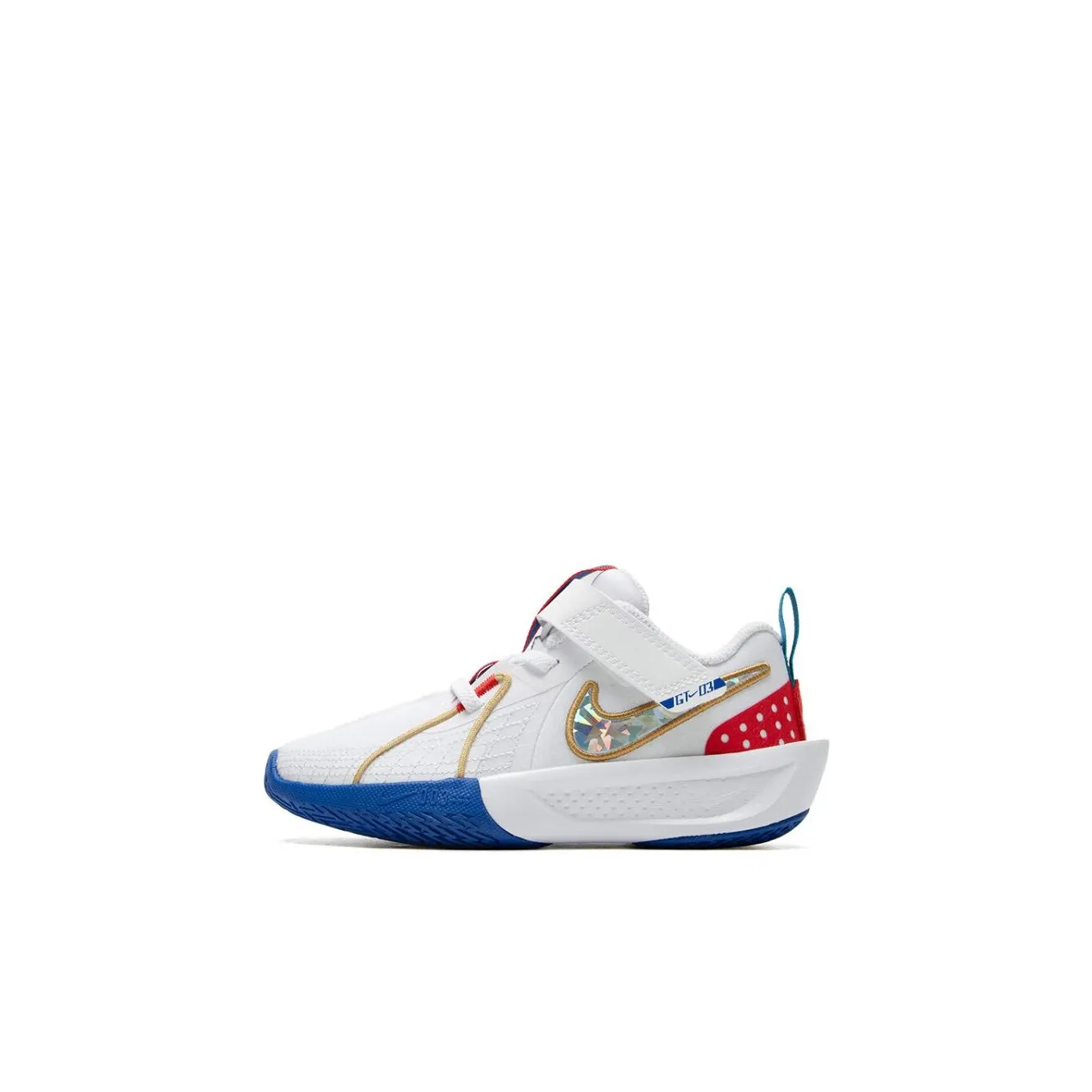 Nike G.T. Cut 3 Устойчивый к истиранию Низкий Топ Детская Баскетбольная Обувь Белый Синий Малыш