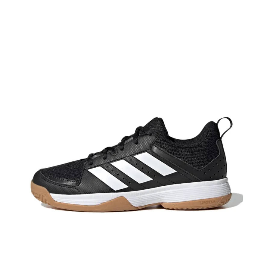 Adidas Ligra 7 Indoor J Breathable Lightweight And Wear-Resistant Badminton Shoes Black Back Teenagers