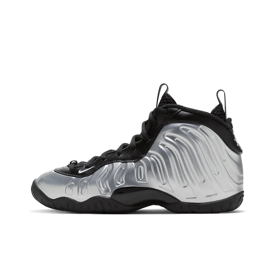 Nike Foamposite One Chrome Черный Высокий Топ Детские Баскетбольные Кроссовки Серебряный Спрей Подростки