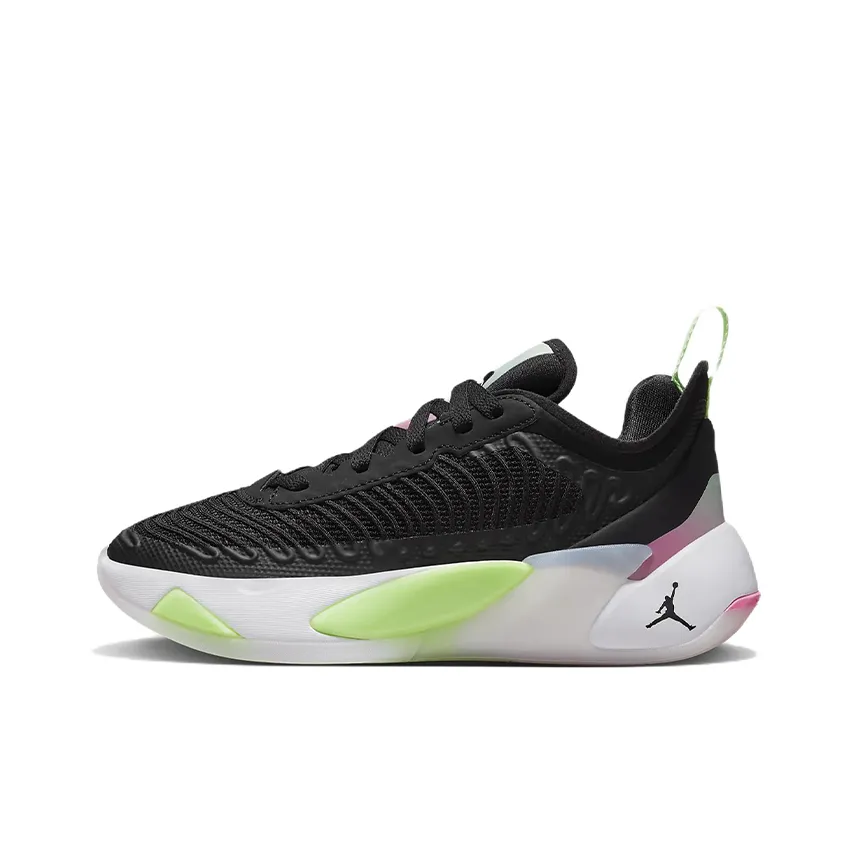 Джордан Luka 1 Дончич 1 Нижняя юбка Устойчивая к истиранию Низкий топ Детские баскетбольные кроссовки Черный Зеленый